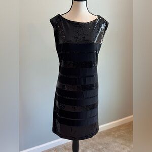 White House Black Market Black Sequin Dress, Size XL